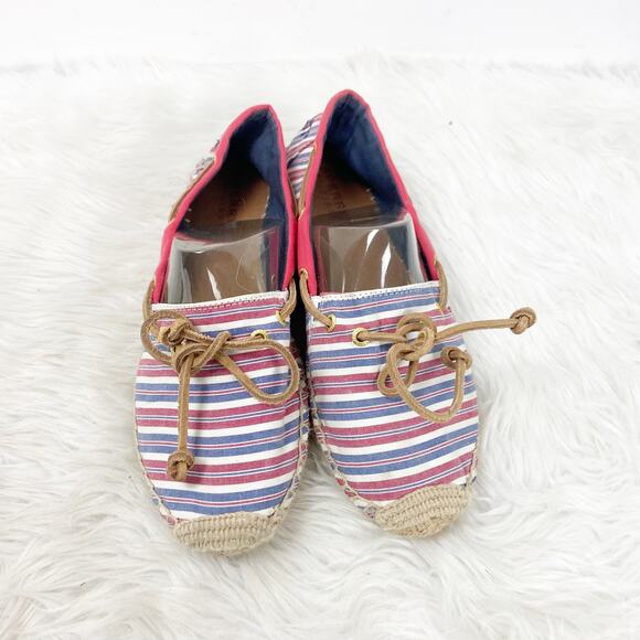 Sperry Topsider 8 M Womens Red Blue Canvas Katama Espadrille Flats - Picture 5 of 7